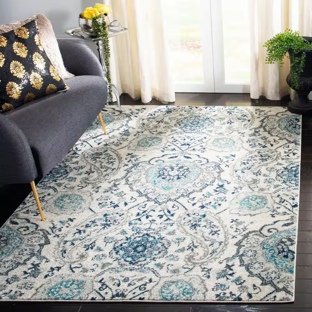 Madison Cream/Light Gray 7 Ft. X 9 Ft. Border Area Rug