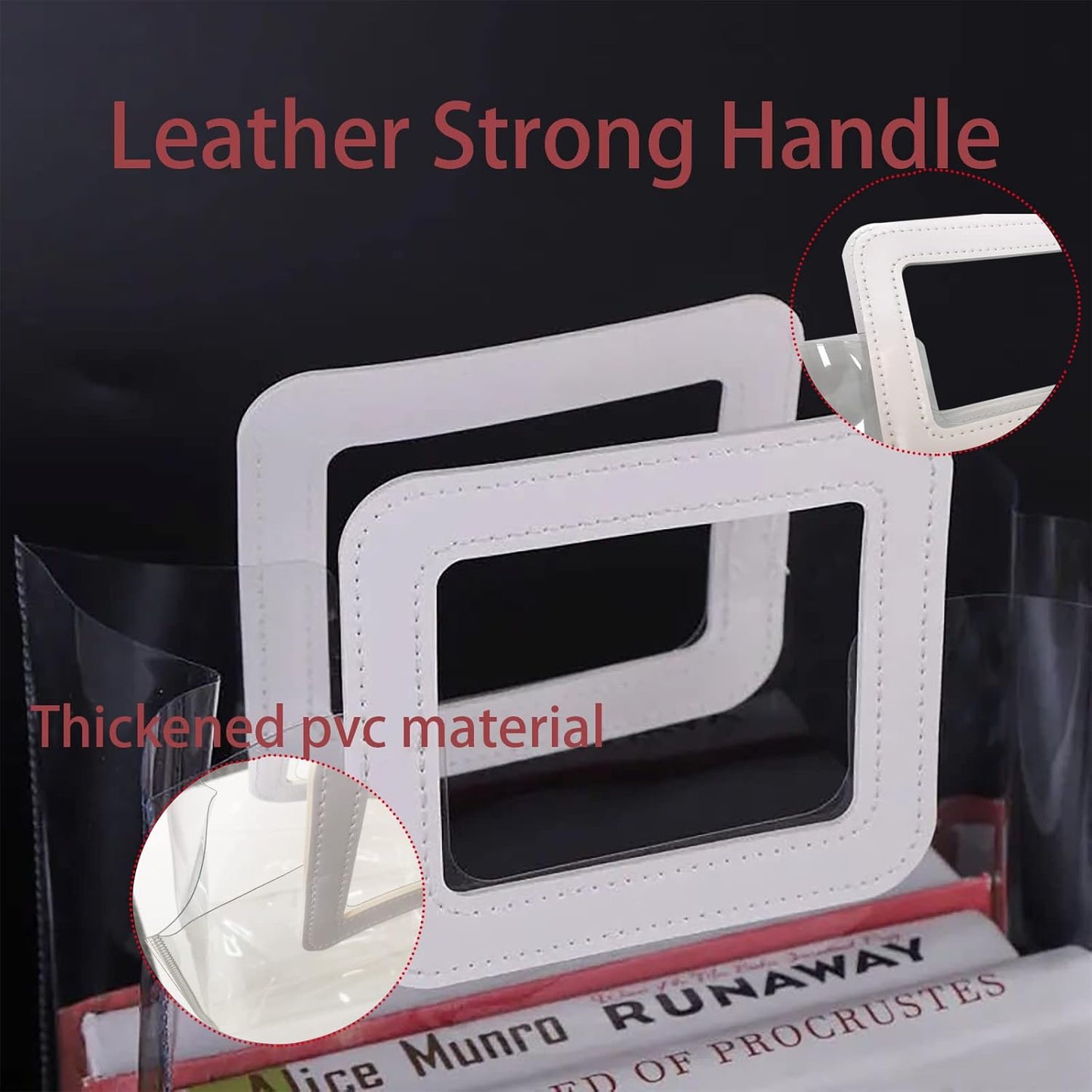 Clear Gift Bag with Handle, 4 Pcs Transparent PVC Gift Bag, Heavy Duty Reusable Gift Wrap Bags for Bridal Party, Baby Shower, Wedding Favor, Shopping Bag Bulk- 7"X4" X8"