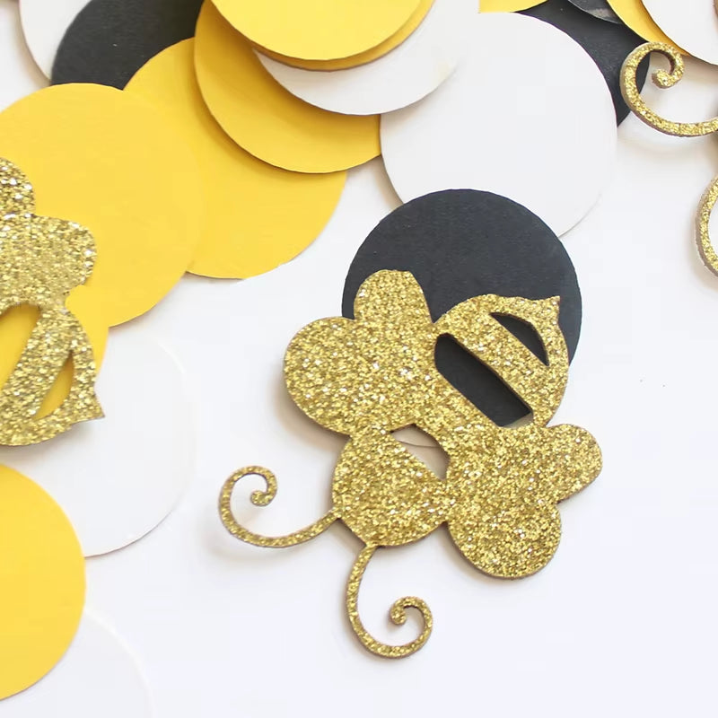 Bumble Bee Theme Party DIY Supplies Kids Birthday Party Decoration Latex Balloon Garland Disposable Tableware Set Baby Shower Su