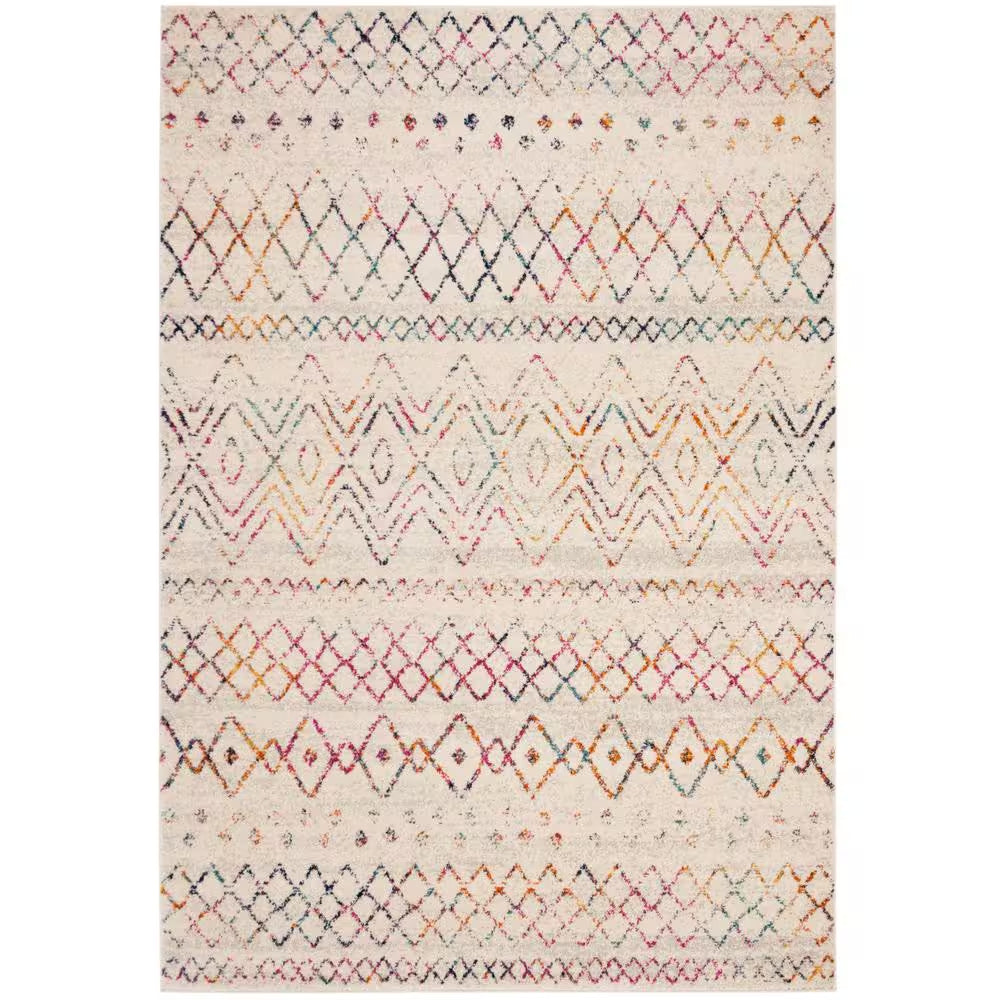 Madison Ivory/Fuchsia 5 Ft. X 8 Ft. Geometric Area Rug