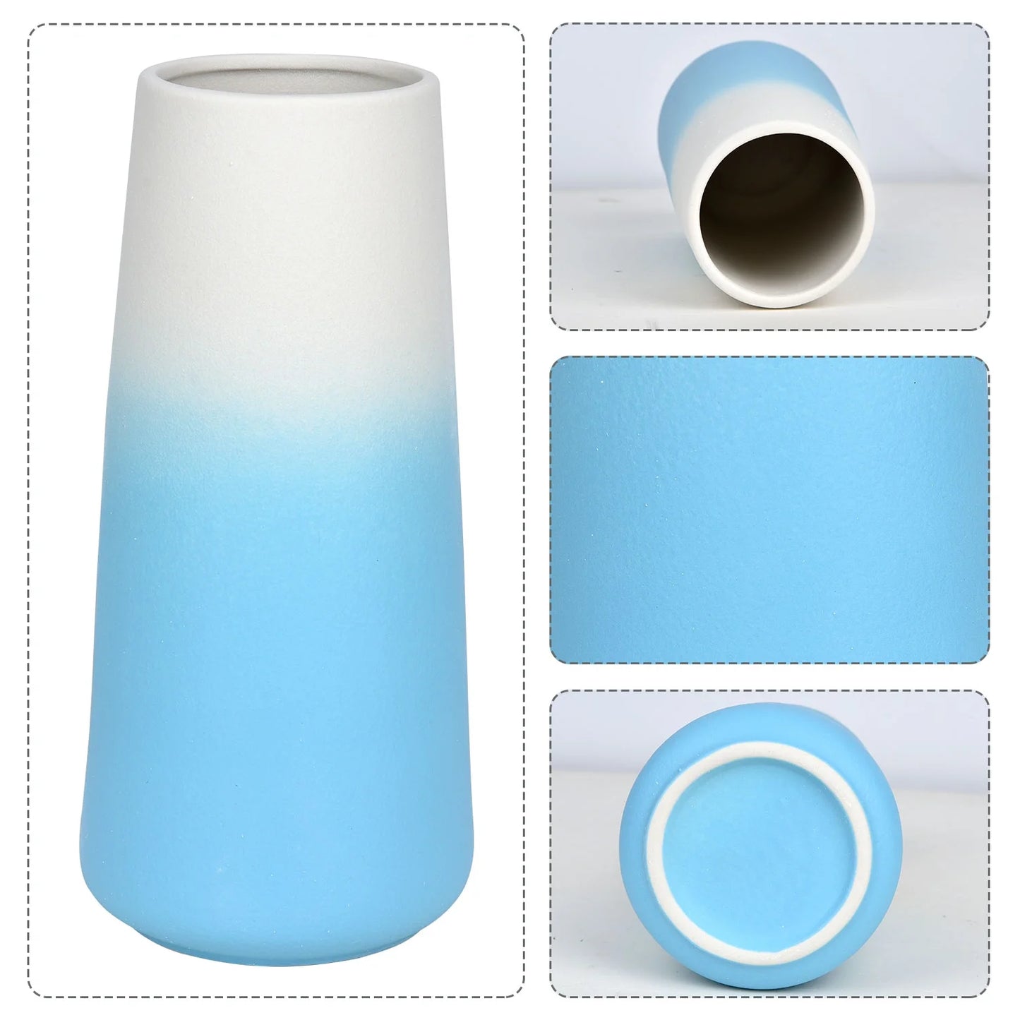 Ceramic Vase - Flower Vase Minimalism Style for Modern Table Shelf Home Decor, Fit for Fireplace Bedroom Kitchen Living Room Centerpieces Office Desk
