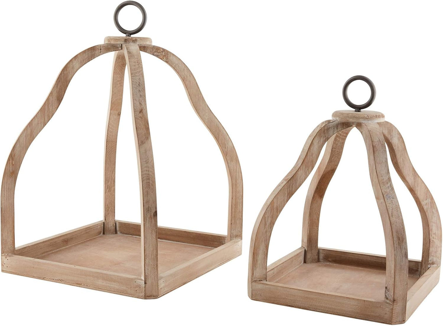 Wood Lantern Set, Brown/Natural