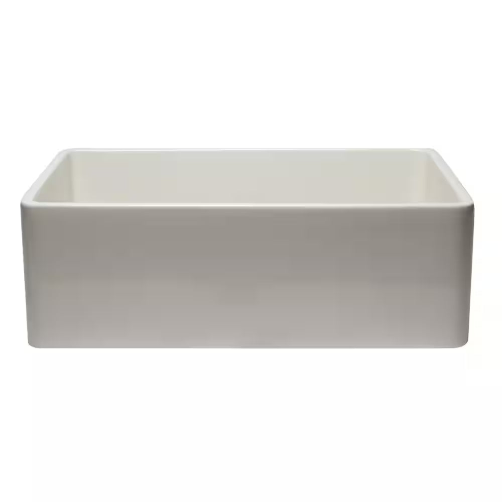 AB3020SB-B Farmhouse Fireclay 29.75 In. Single Bowl Kitchen Sink in Biscuit