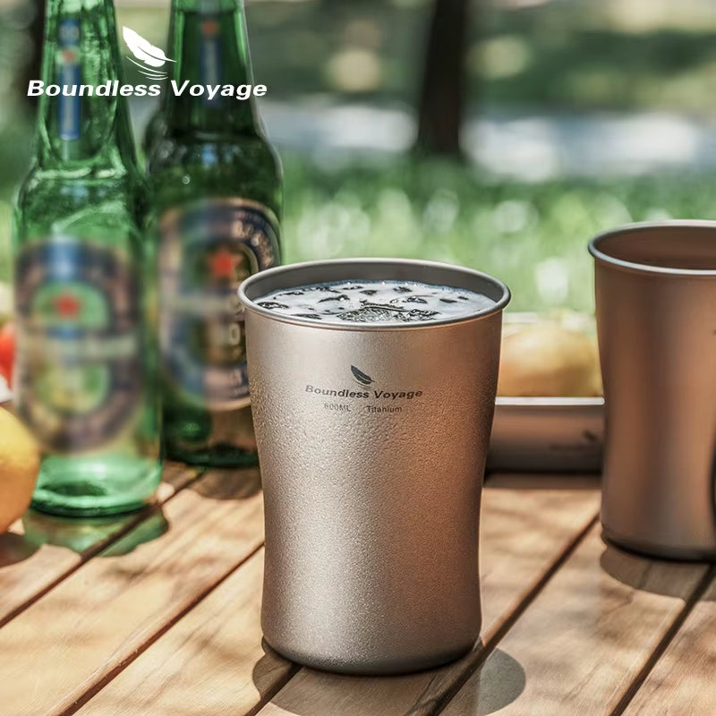 Titanium Beer Travel Mug Single Layer Cup Ultralight Coffee Tea Juicy Cup for Outdoor Camping Picnic Home Use