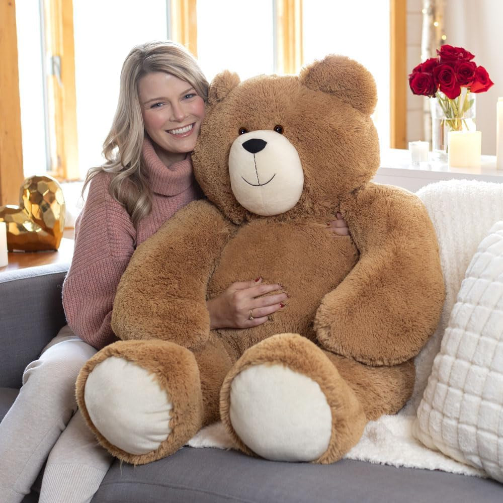 Giant Teddy Bear β 4 FT, 48" Large Plush Toy, Giant Stuffed Animal, Soft Brown Bear Easter Gift for Girlfriend, Wife, Anniversary or Birthday β Crafted in the USA