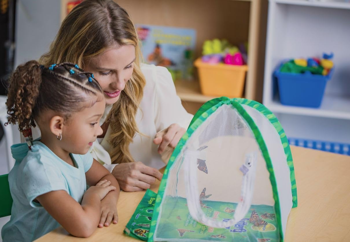 Butterfly Farm™ | Butterfly Kit with Live Cup of Caterpillars | 5 Caterpillars, Reusable Habitat, STEM Butterfly Journal & More