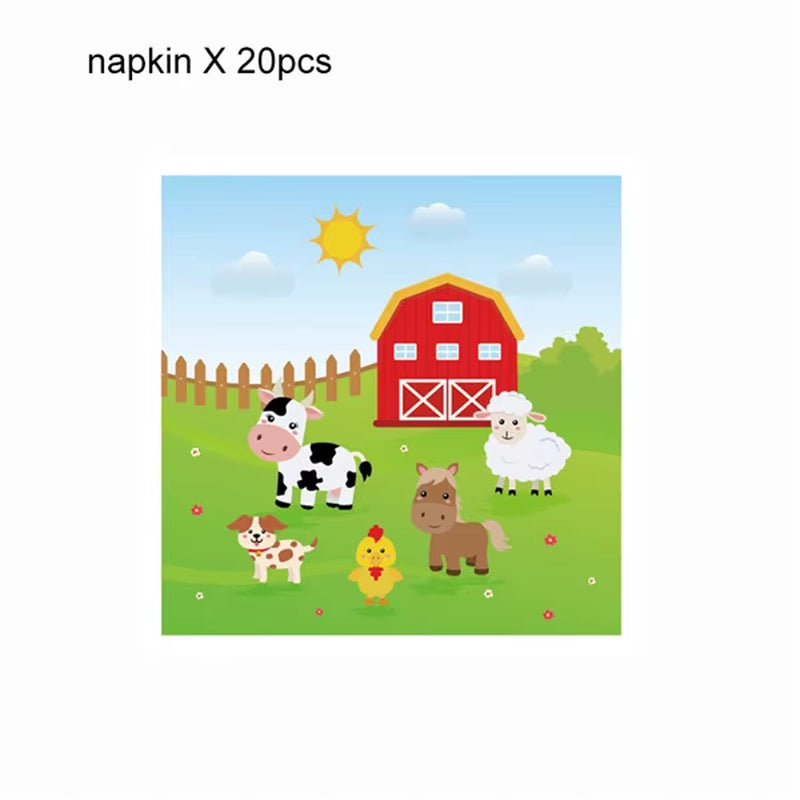Farm Cow Theme Birthday Party Animal Party Cow Decoration Disposable Cups Plates Flags Tablecloth Baby Shower Balloon Decoration