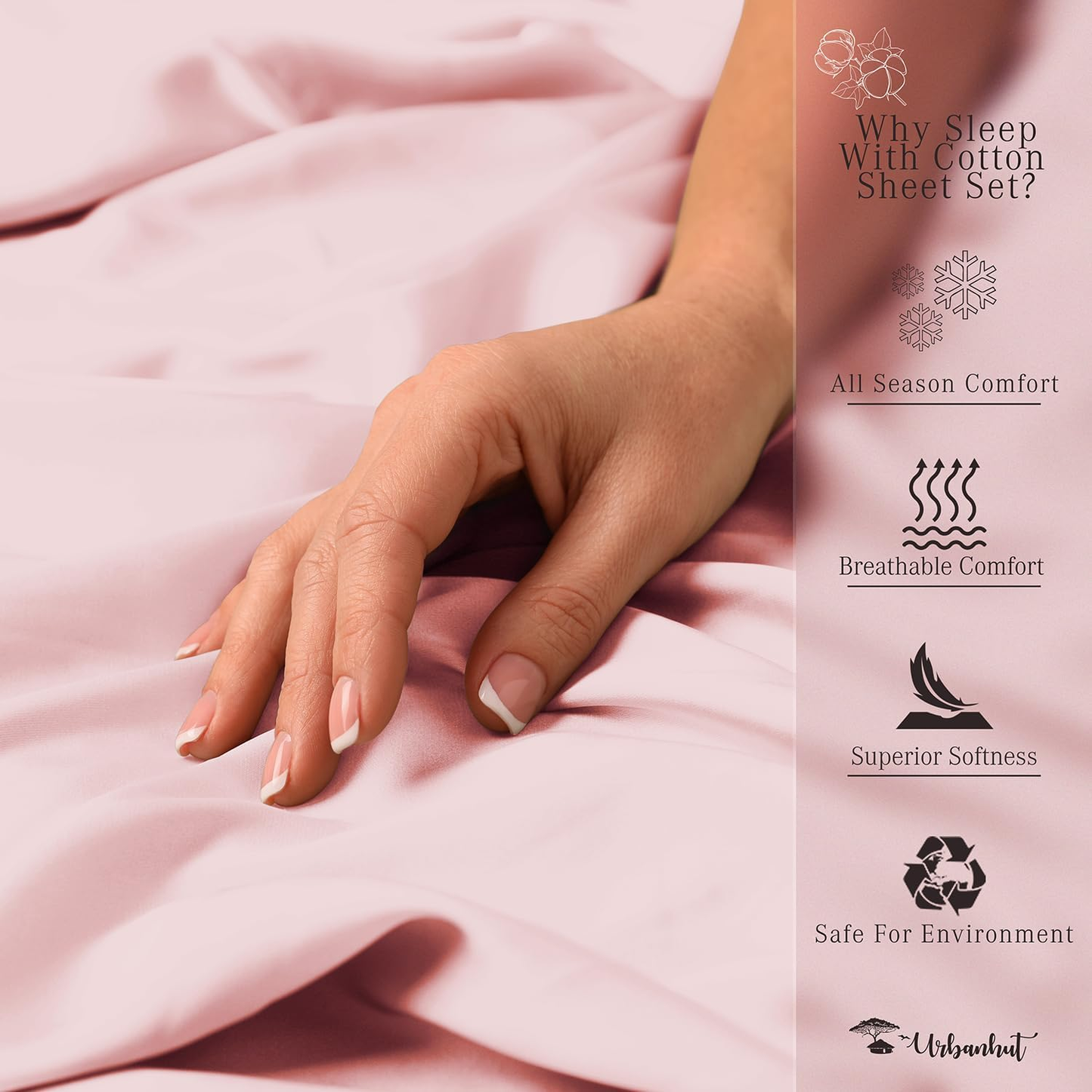 700 Thread Count King Size Egyptian Cotton Sheets, 4Pc Sheet Set Soft Luxury Bed Sheets for King Size Bed, Sateen Weave Hotel Sheets, 16'' Elasticized Deep Pocket - Blush Pink