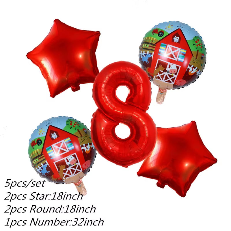 Farm Animals Theme Birthday Party Decoration Kids Paper Napkins Plates Cups Bags Disposable Party Tableware Decorative Plates