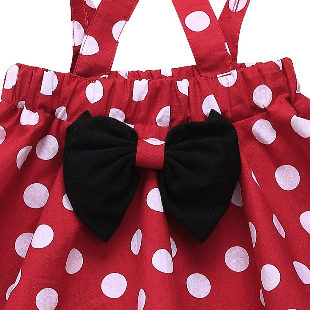Polka Dots Tutu Costume for Baby Girl Princess 1St Birthday Party,Dress up W/Overall Suspender Skirt,Headband