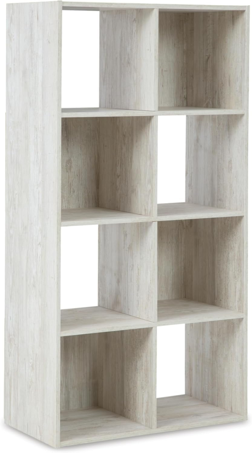 Paxberry Coastal 8 Cube Storage Organizer or Bookcase, Whitewash