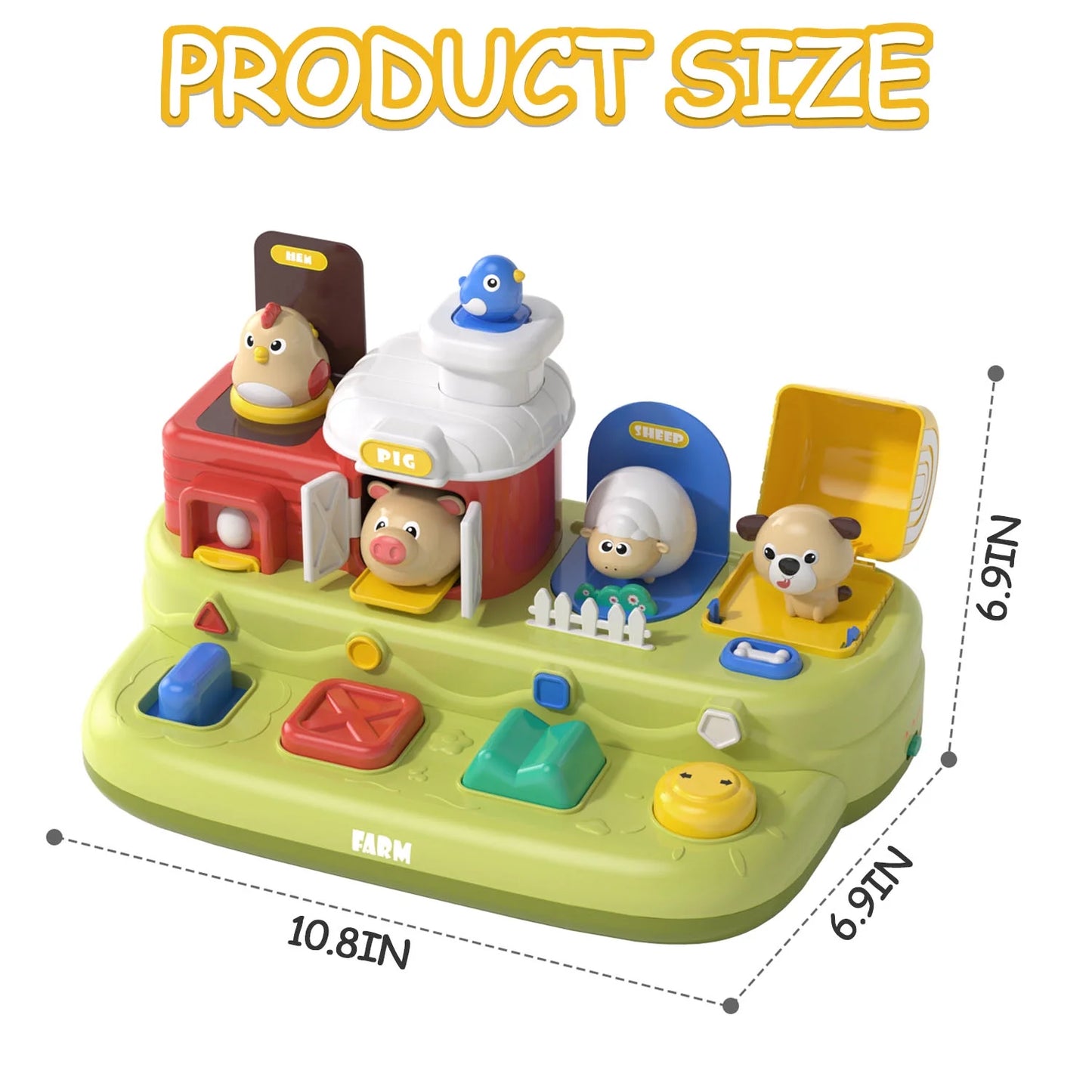 Baby Toys for 12 24 Months, Montessori Cause and Effect Toys, Musical Farm Toys, Learning Toys for 1 2 3 Year Old Girls Boys