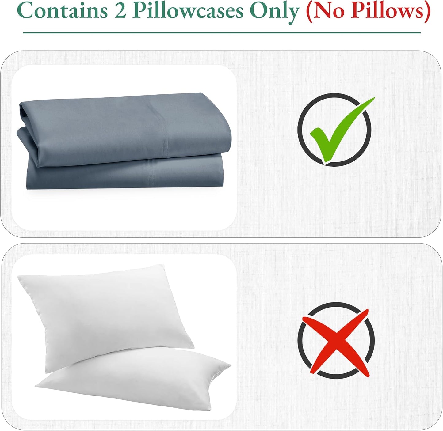 Luxuriously Soft Hotel Quality 600 Thread Count, 100% Cotton Set of 2 Cases, Crisp & Cool Standard Pillow Cases Set of 2 Fits Standard & Queen Pillows (Pastel Blue)