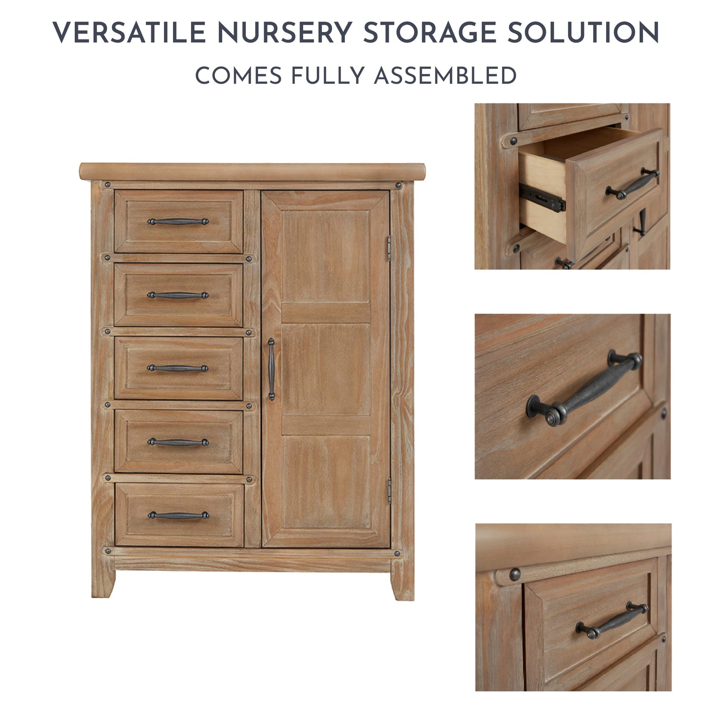 Andorra Chifferobe, Designed for Storage, Solid and Sturdy Build, Barnwood
