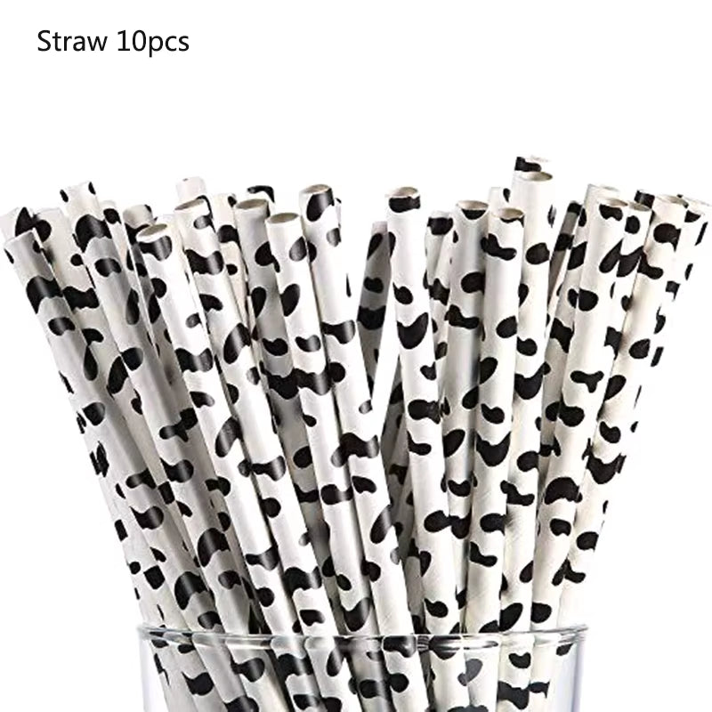 Farm Cow Theme Birthday Party Animal Party Cow Decoration Disposable Cups Plates Flags Tablecloth Baby Shower Balloon Decoration