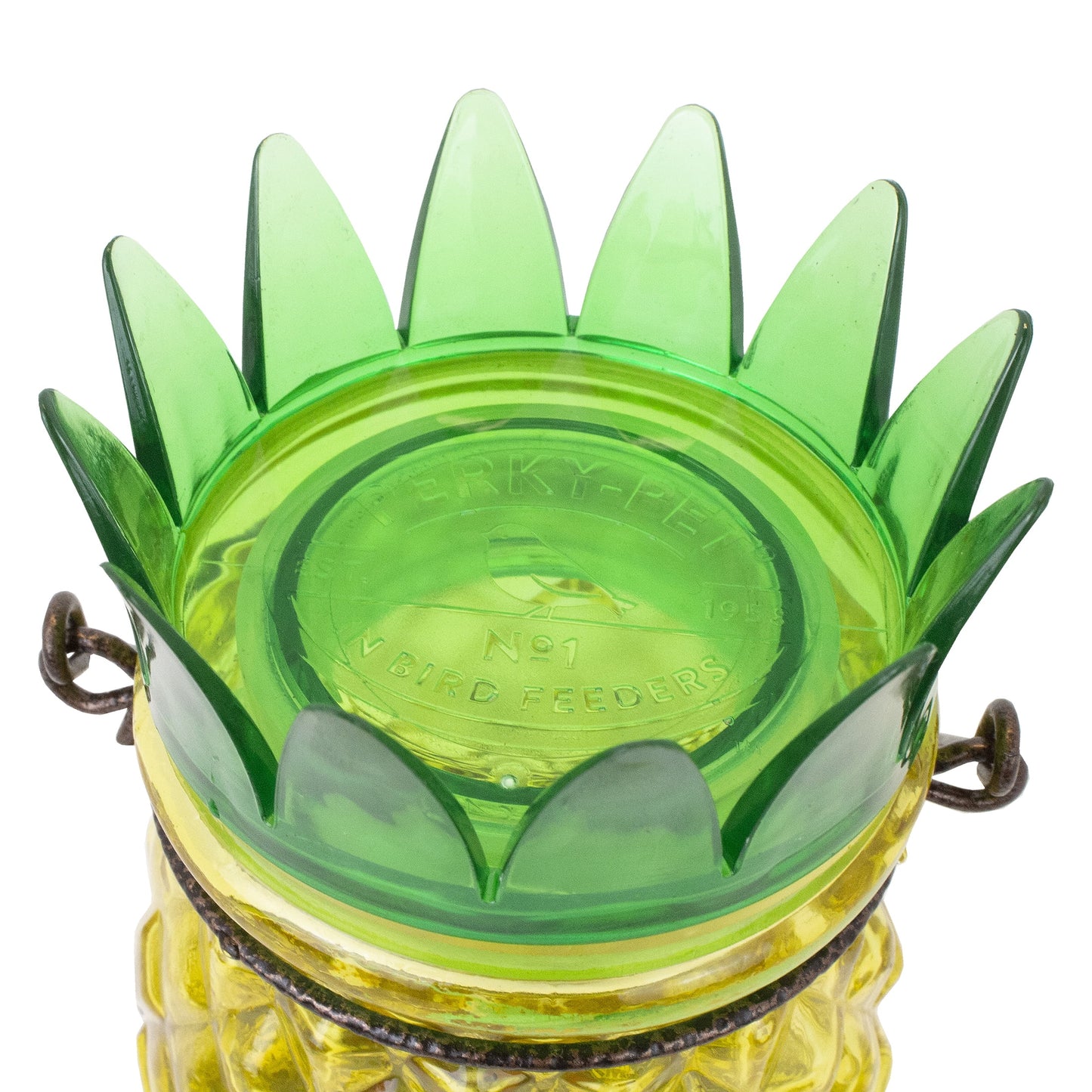 Yellow Pineapple Top-Fill Glass Hummingbird Feeder – 28 Oz