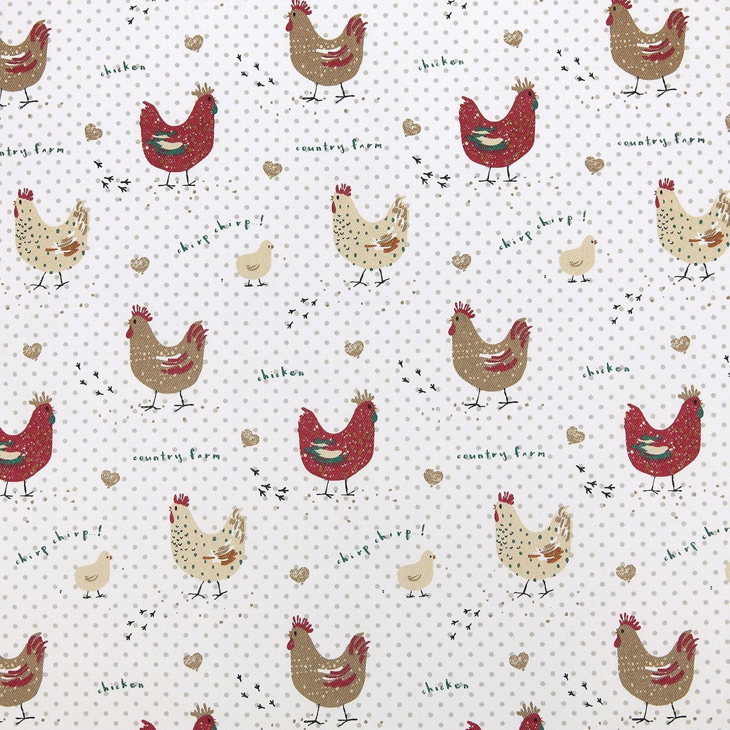 Farmhouse Chicken Fabric Tablecloth 100% Cotton, 52 X 70 Rectangular