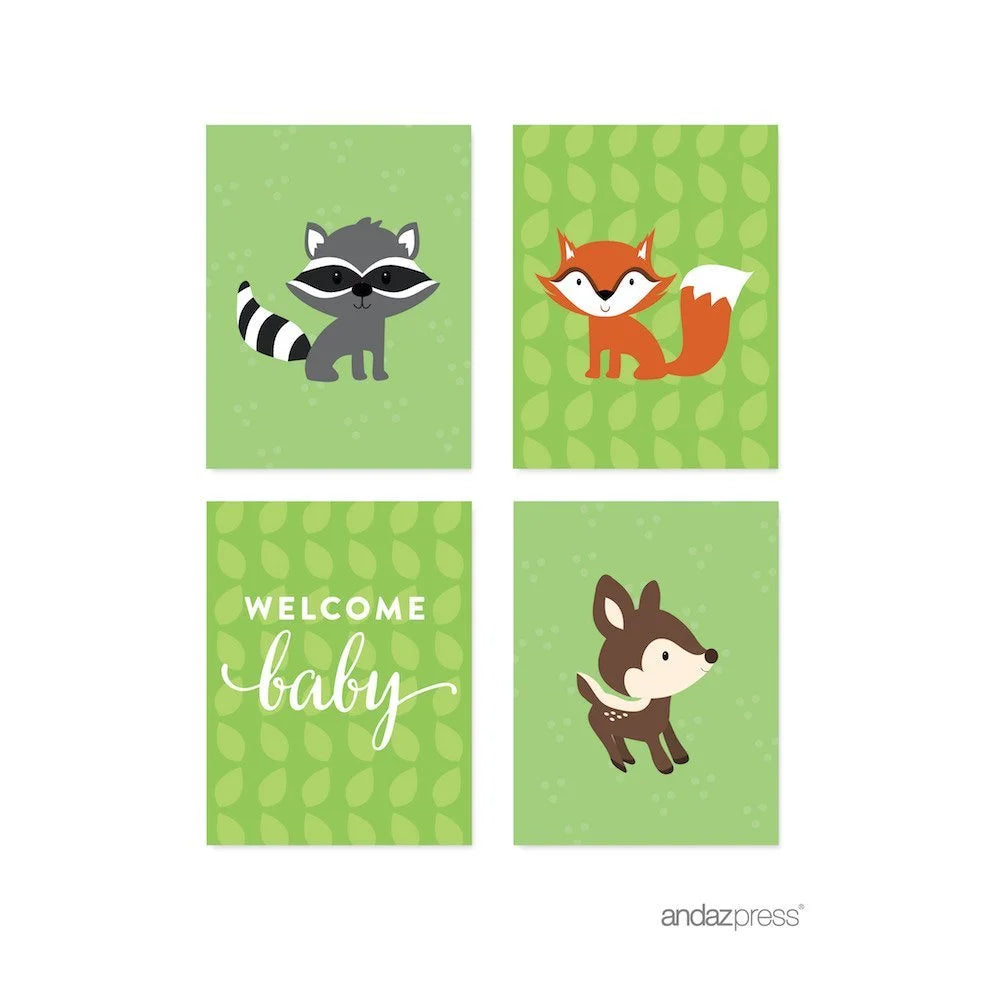 Woodland Forest Baby Shower Party Signs & Banner Decorations, 20-Pack