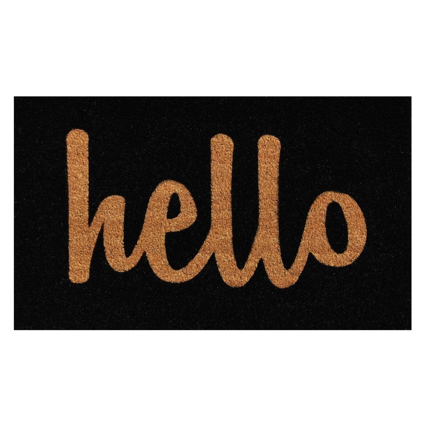 Script Hello Outdoor Coir Doormat, 24" X 36"