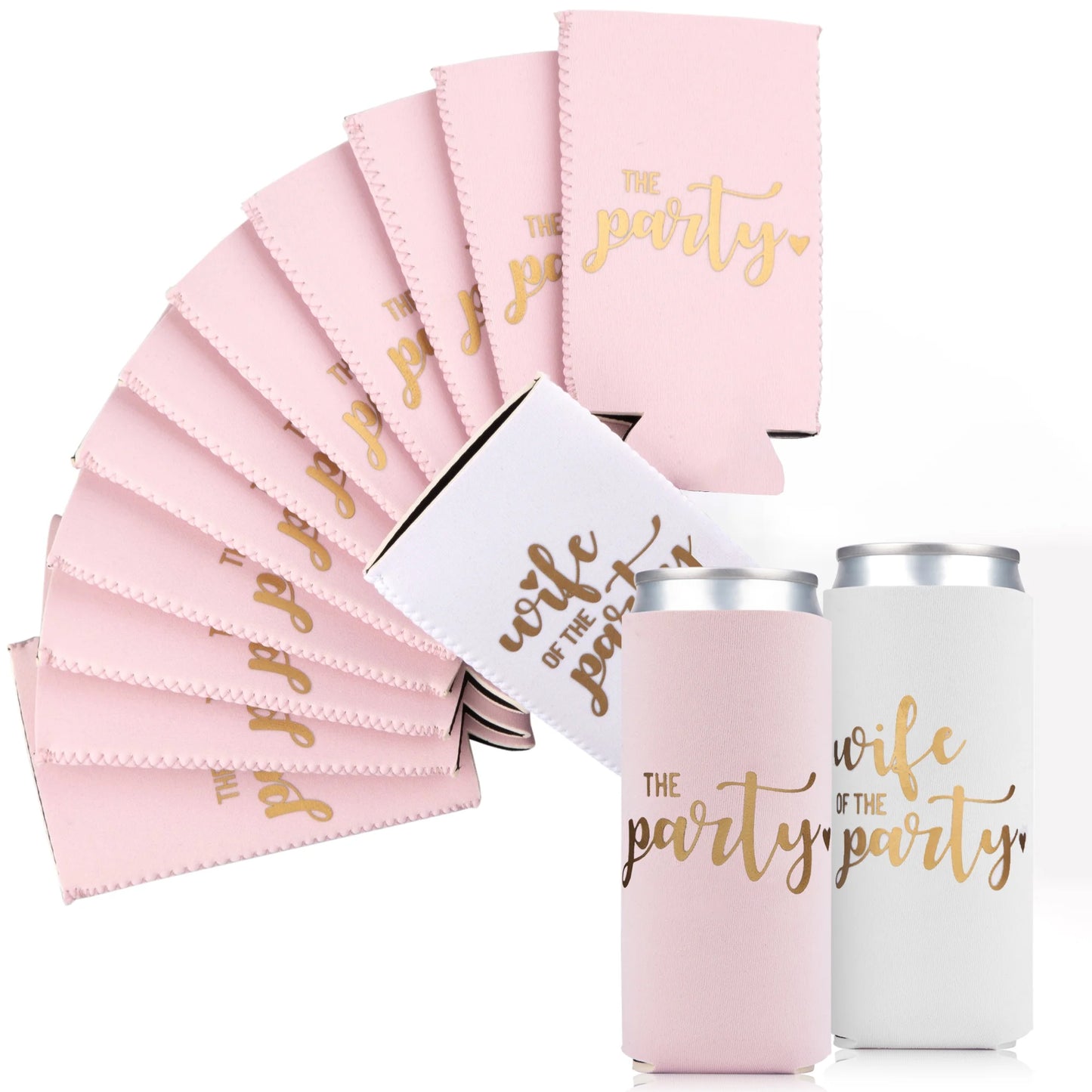 Prazoli Bachelorette Can Coolers, Bridal Party Gifts, Bridal Shower Party Favors, Slim, Wife of the Party, 12-Pack