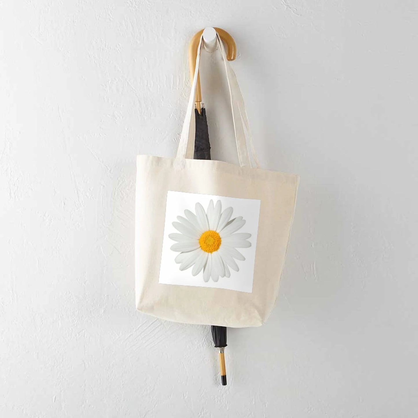 - Daisy Tote Bag - Natural Canvas Tote Bag, Cloth Shopping Bag