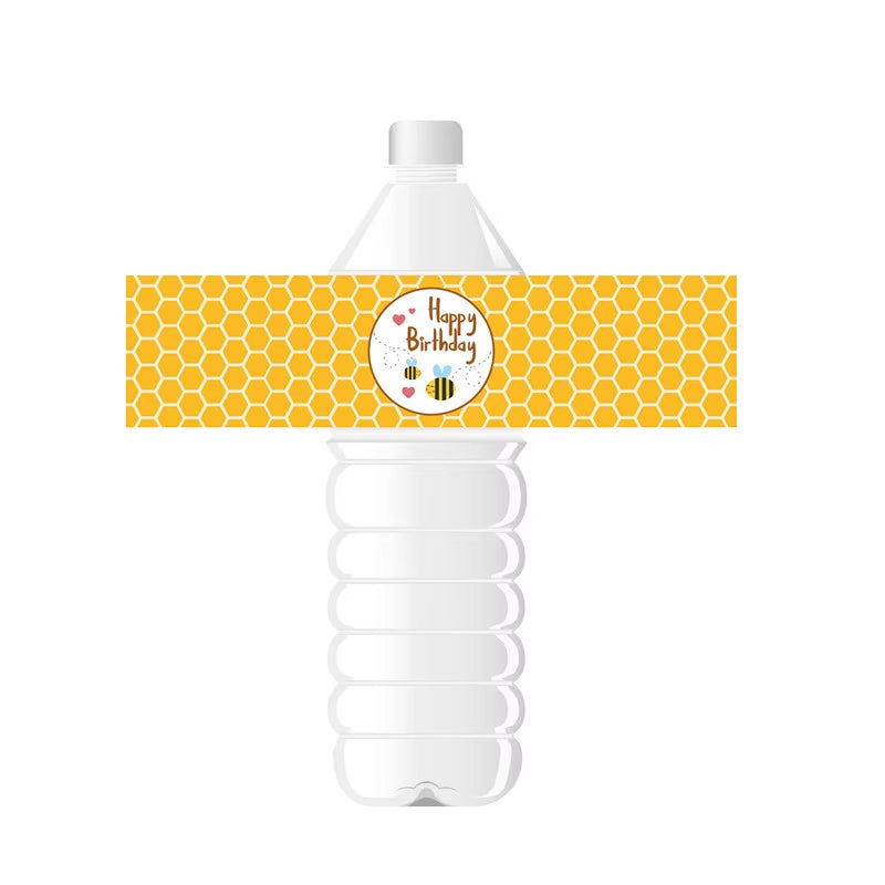 24Pcs/Lot Butterfly Bee Theme Water Bottle Labels Butterfly Bee Bottle Stickers Butterfly Bee Birthday Party Decorations