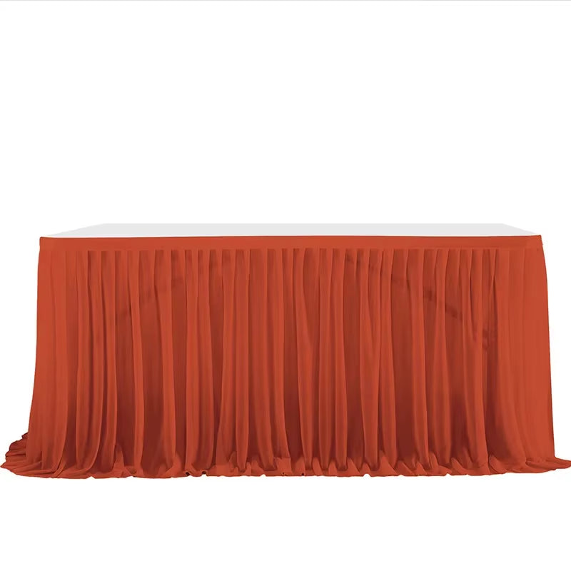 6/9FT Party Table Skirt Birthday Pleated Dessert Tablecloth Cover Wedding Festive Table Skirting Baby Shower Home Table Decor