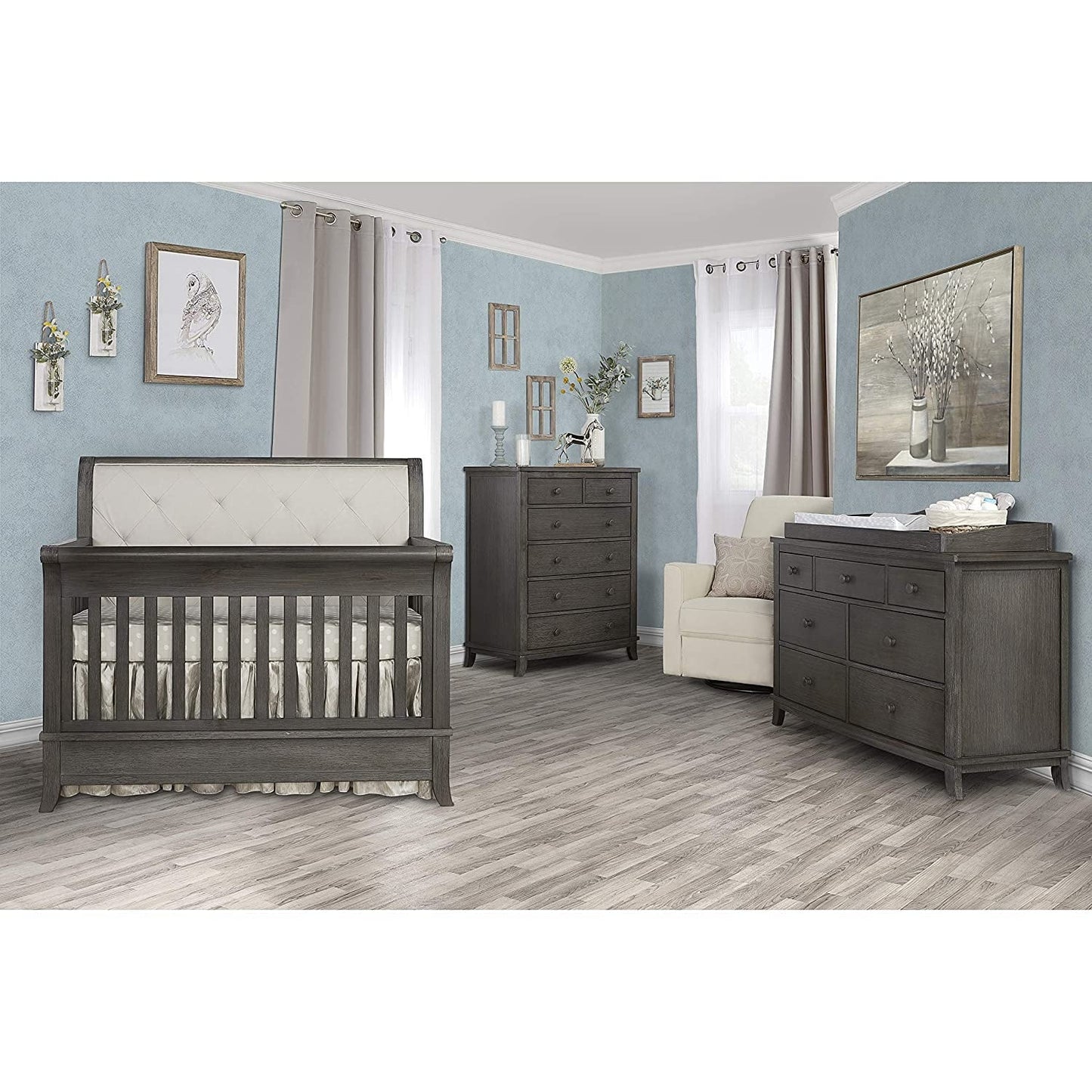 Signature Amsterdam 5-In-1 Convertible Crib, Smokey Brushed Grey