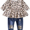 Baby Girl Clothes 12 18 24 Months Outfits for Infant Toddler Denim Girls' Clothing Ruffle Top Ripped Jeans Pant Sets