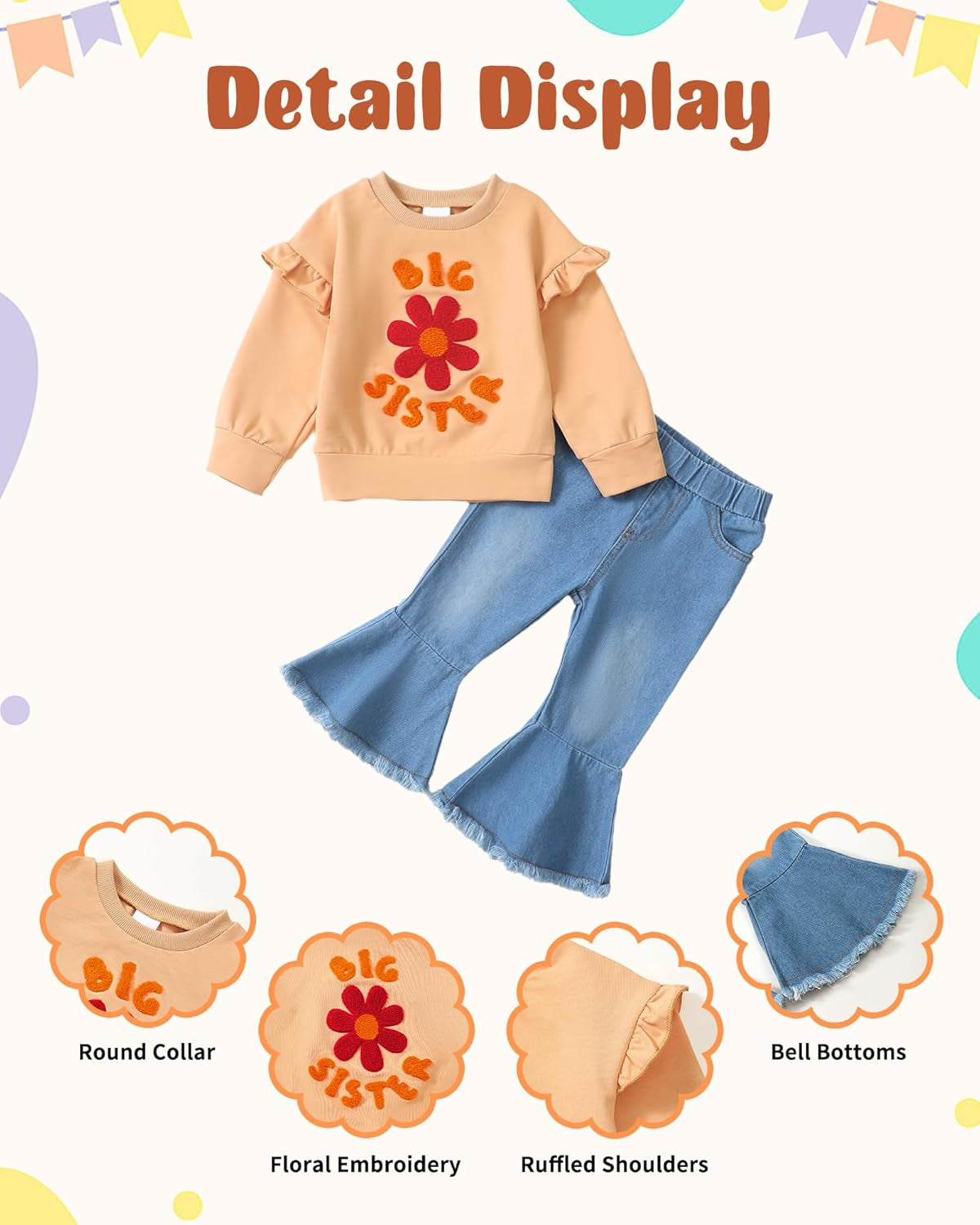 Baby Girl Clothes Toddler Outfit Infant Shirt Denim Ripped Jeans Pant Set Cothing 6 12 18 24 Months 2 3 4T