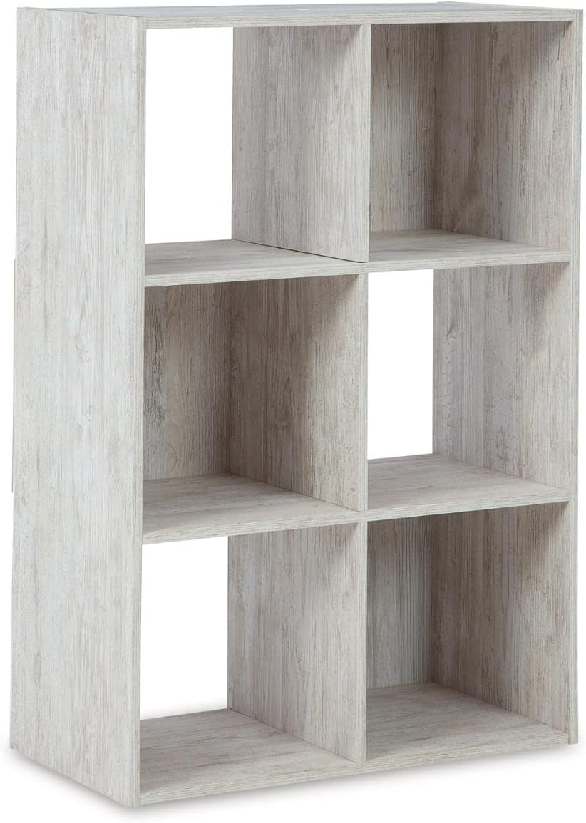 Paxberry Coastal 6 Cube Storage Organizer or Bookcase, Whitewash
