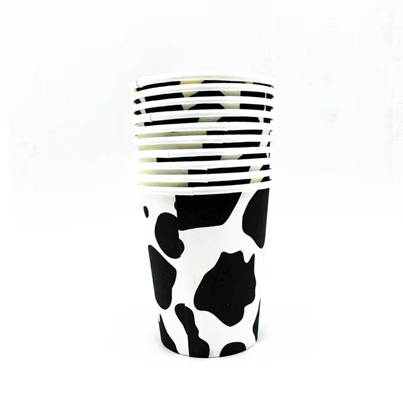 Farm Cow Theme Birthday Party Disposable Cup Plate Tablecloth Animal Cow Balloons Baby Shower Wedding Decoration Kids Favors
