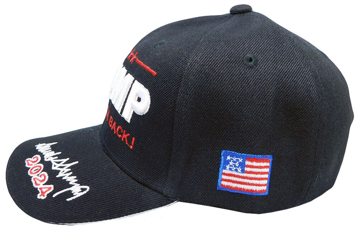 New Adjustable Trump 2024 Embroidered Hat Baseball Cap Black US