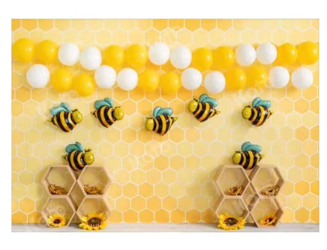 Maya the Bee Photography Background Sunflowers Baby Bee Day Newborn Backdrops Photo Studio Birthday Party Backdrops Custom