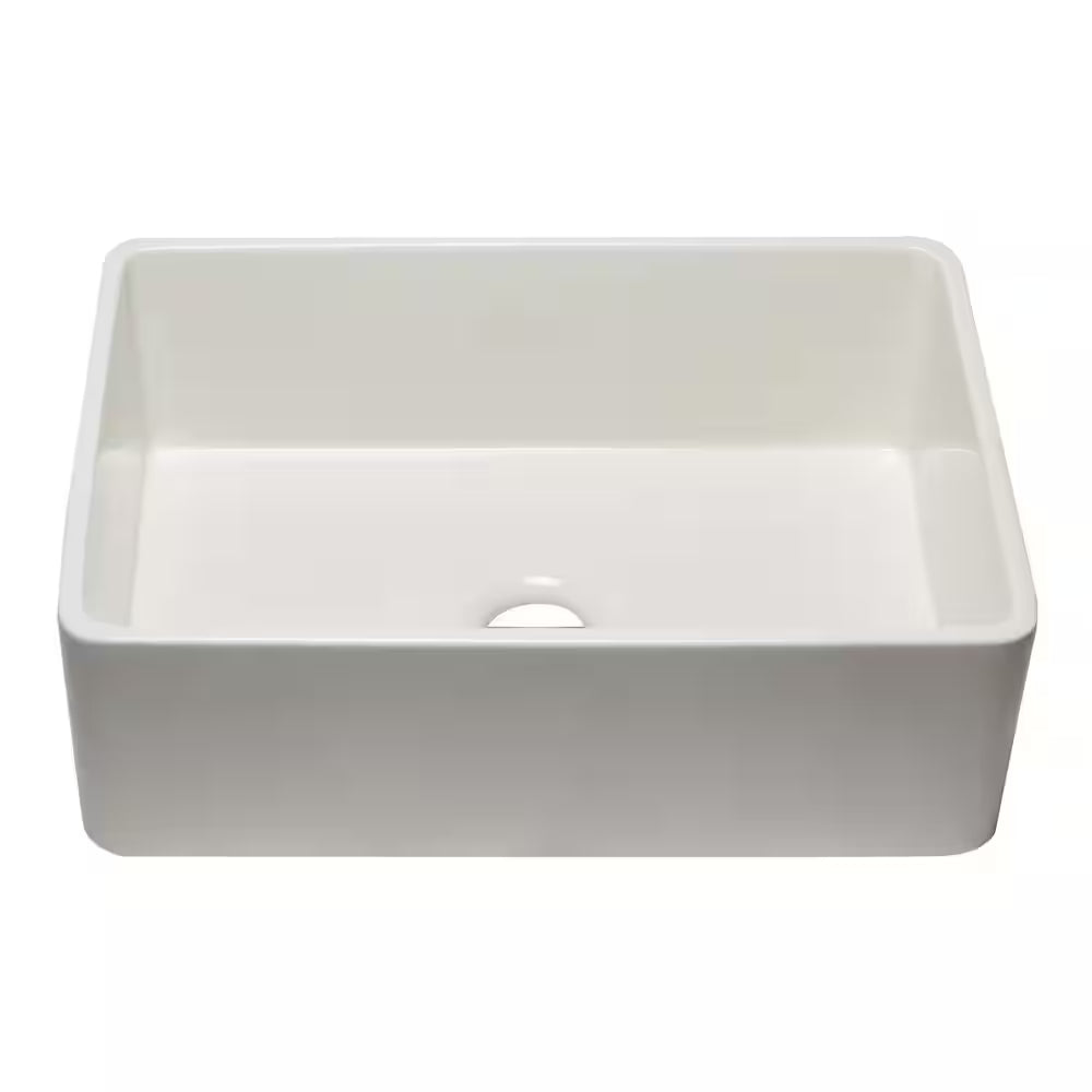 AB3020SB-B Farmhouse Fireclay 29.75 In. Single Bowl Kitchen Sink in Biscuit