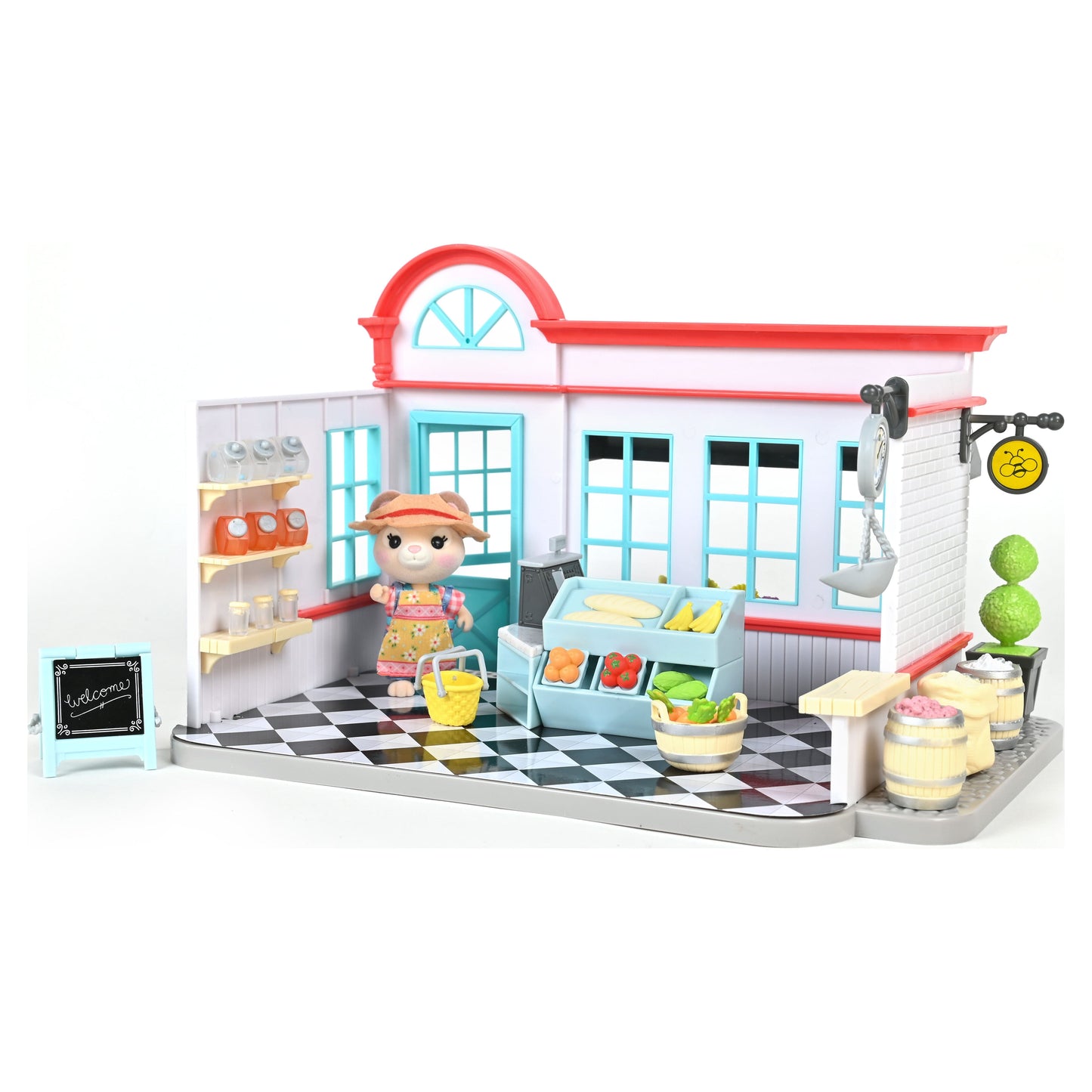 Buzz General Store 8" Tall Dollhouse Playset, 56 Pieces, Ages 3+, No Assembly