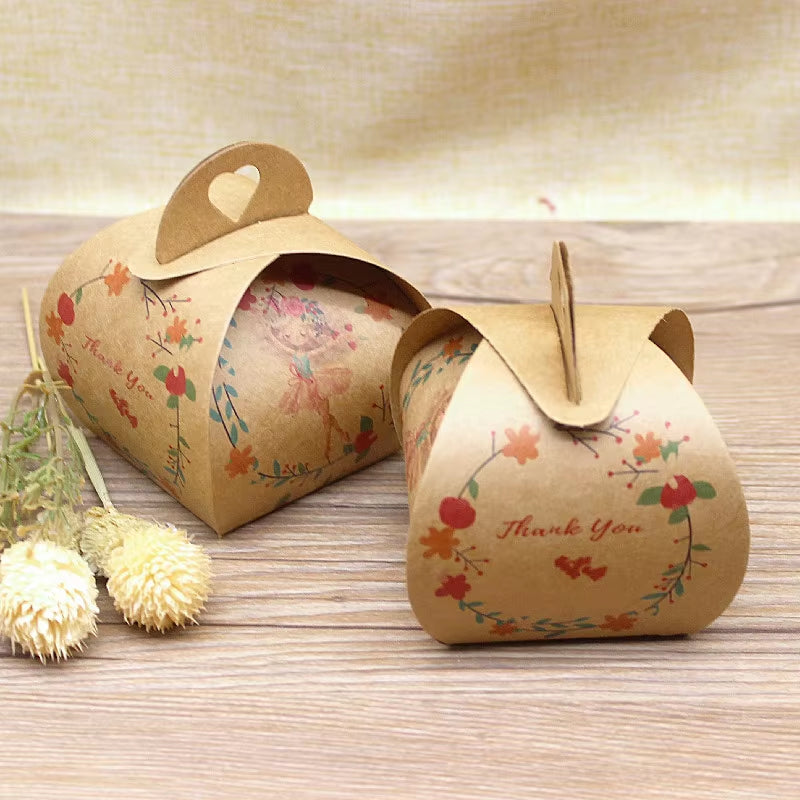 10Pcs 5.5X5.5X6.5Cm Paper Candy Box Flamingo Chocolate Gift Box for Baby Shower Birthday Wedding Party Supplies