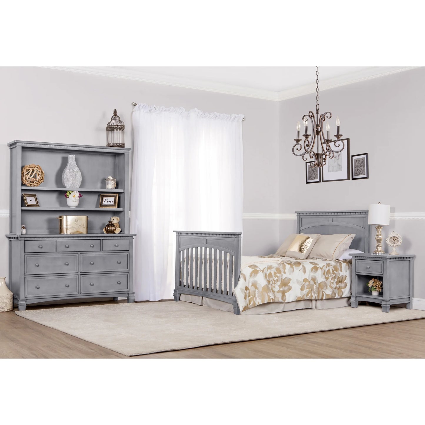 Santa Fe 5-In-1 Convertible Crib, Storm Grey