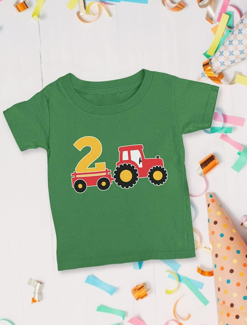 Farm Tractor 2Nd Birthday Shirt Gifts for 2 Years Oid Boys Girls Bday Party Toddler Kids T-Shirt