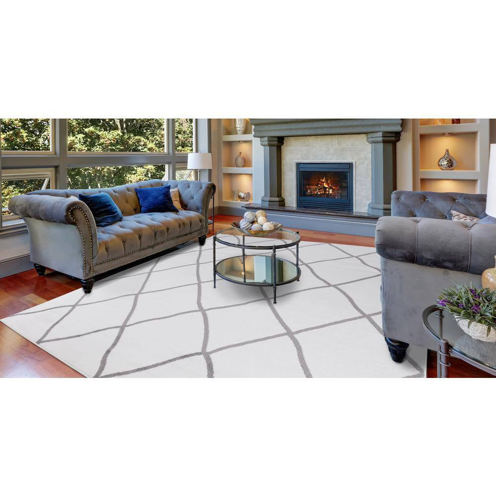 Madison Collection Diamond Ivory 3 Ft. X 4 Ft. Area Rug