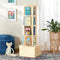 Floor Standing Rotating Book Display: Spinning Bookshelf Tower for Classroom, Kids Playroom, Library | Revolving Bookcase W/ Acrylic Windows, Birch Plywood Montessori Storage