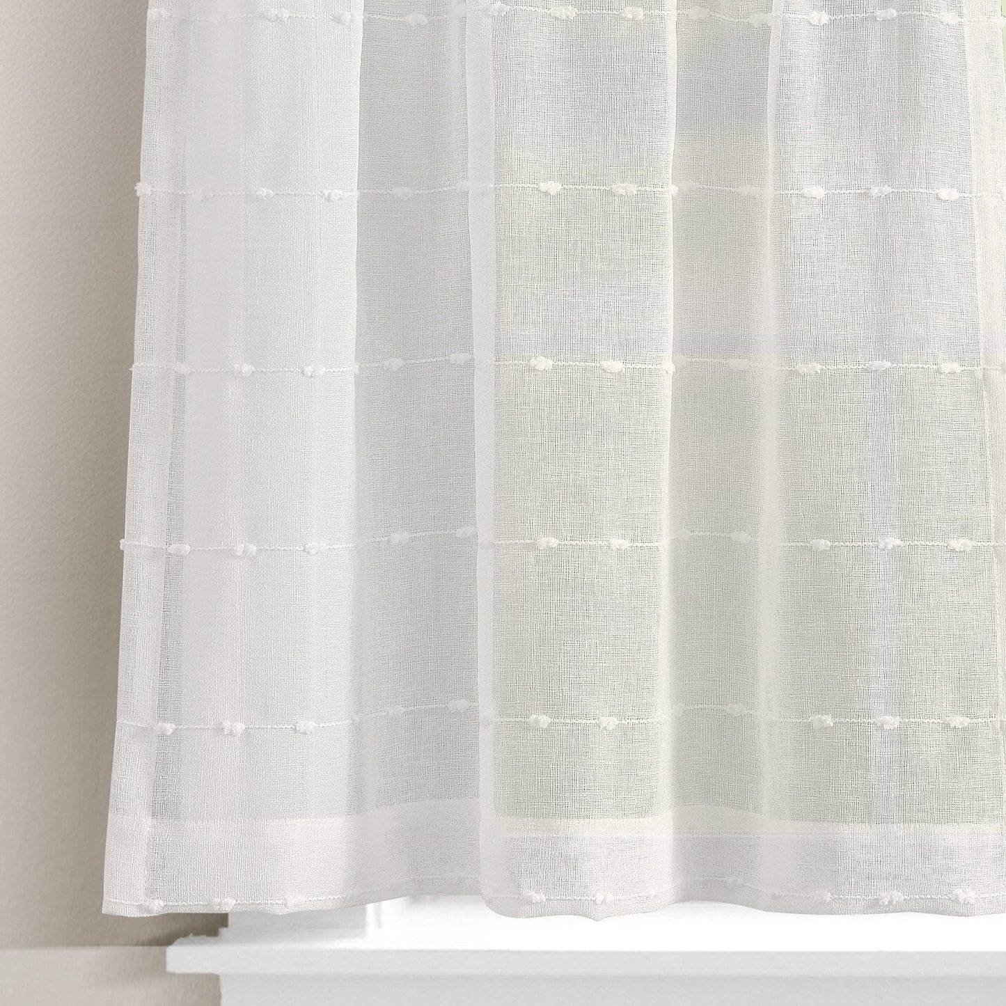 Farmhouse Textured Sheer Kitchen Tiers - Beige - 29 X 24