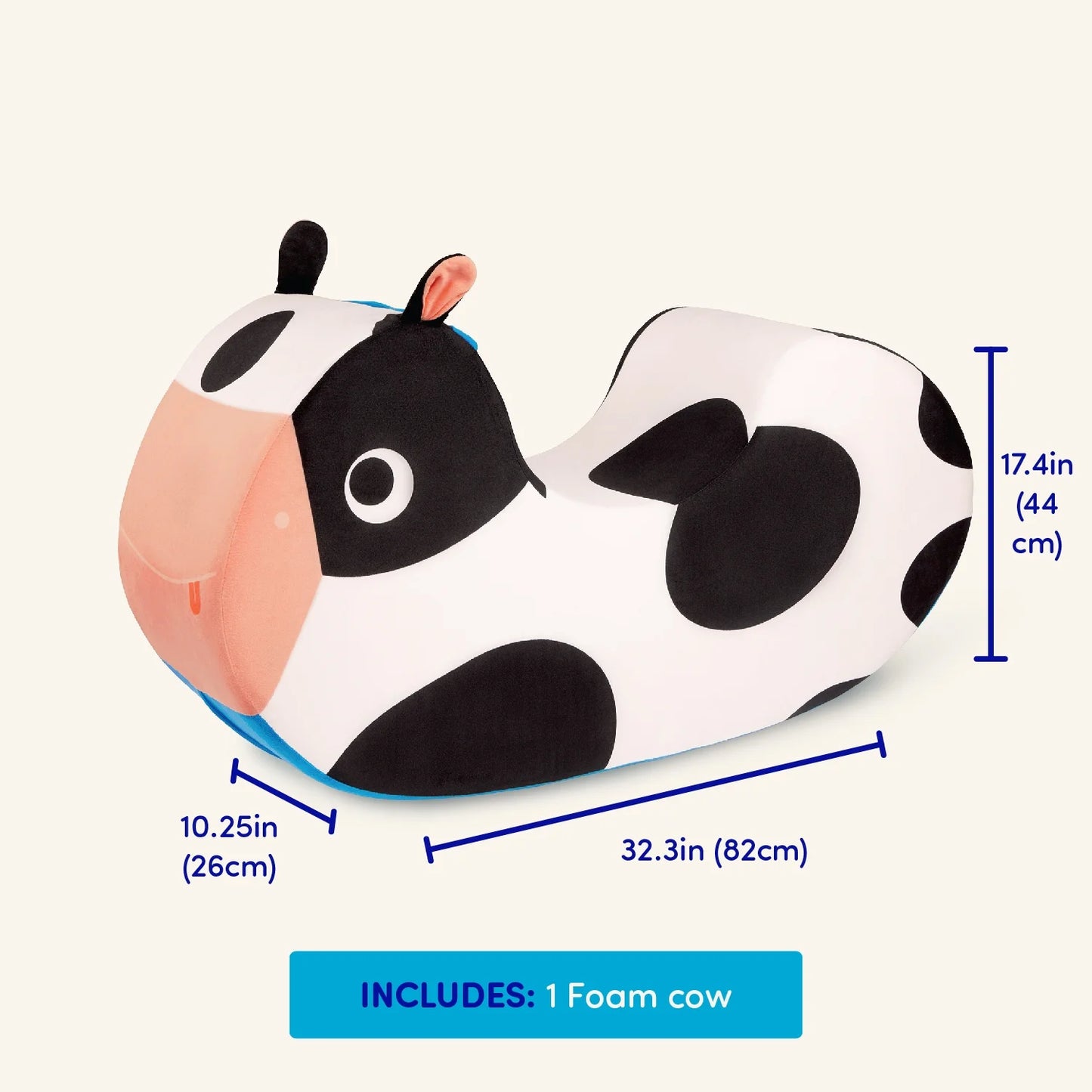 Cozy Cruisers Cow Foam White Ride-On Toy with Washable Cover, Toddler and Preschool Toys