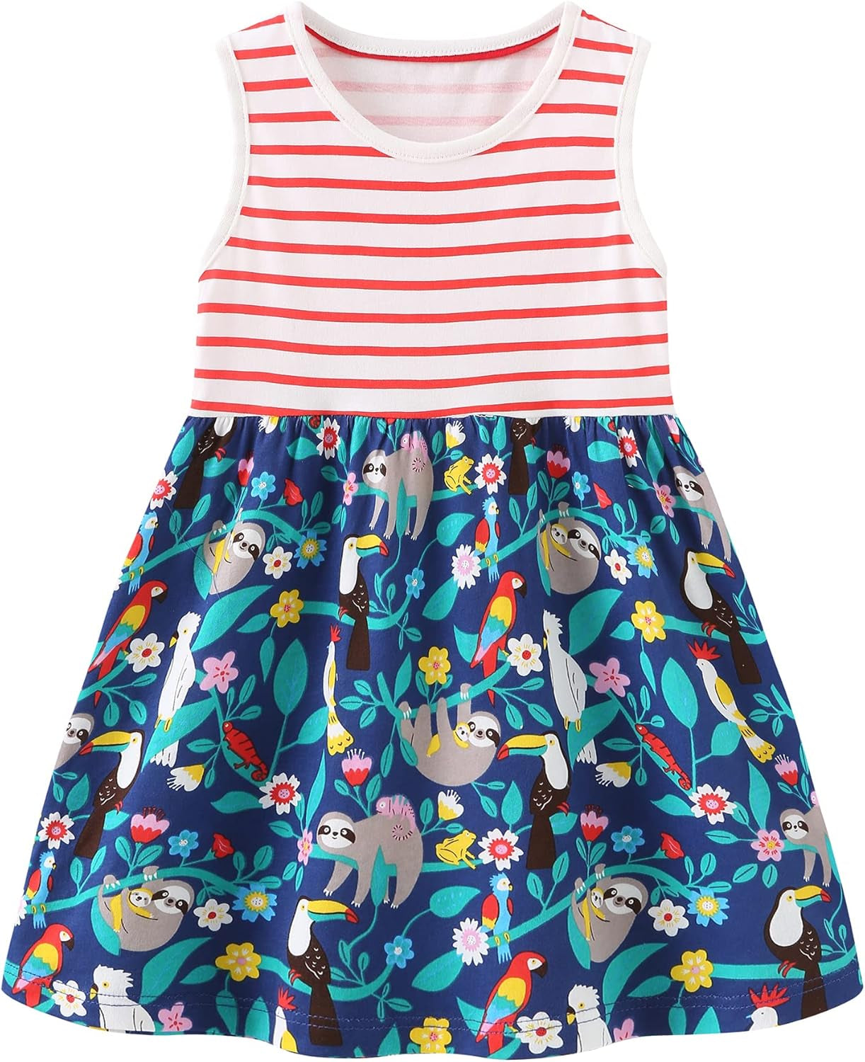 Toddler Girls Clothes Cotton Short Sleeve Casual Girls Dresses for Kids 2-7 Years