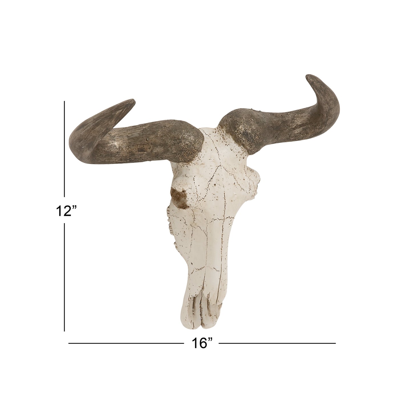 White Polystone Skull Cow Wall Decor