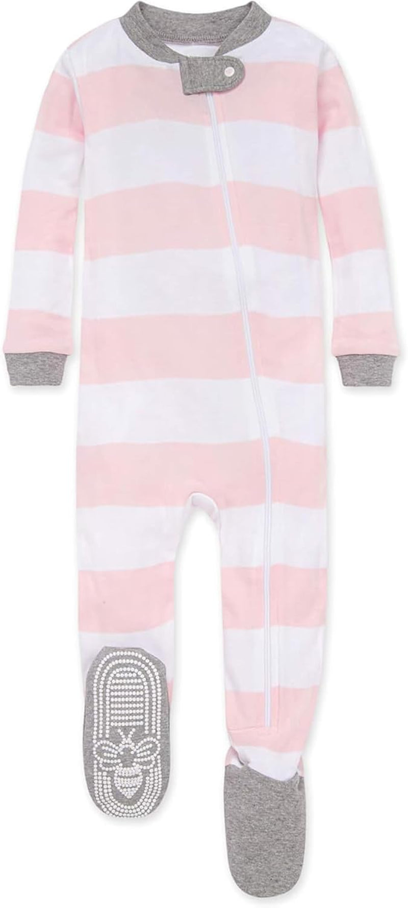 Baby Girls' Organic Cotton Zip-Front Non-Slip Footed Sleeper Pajamas