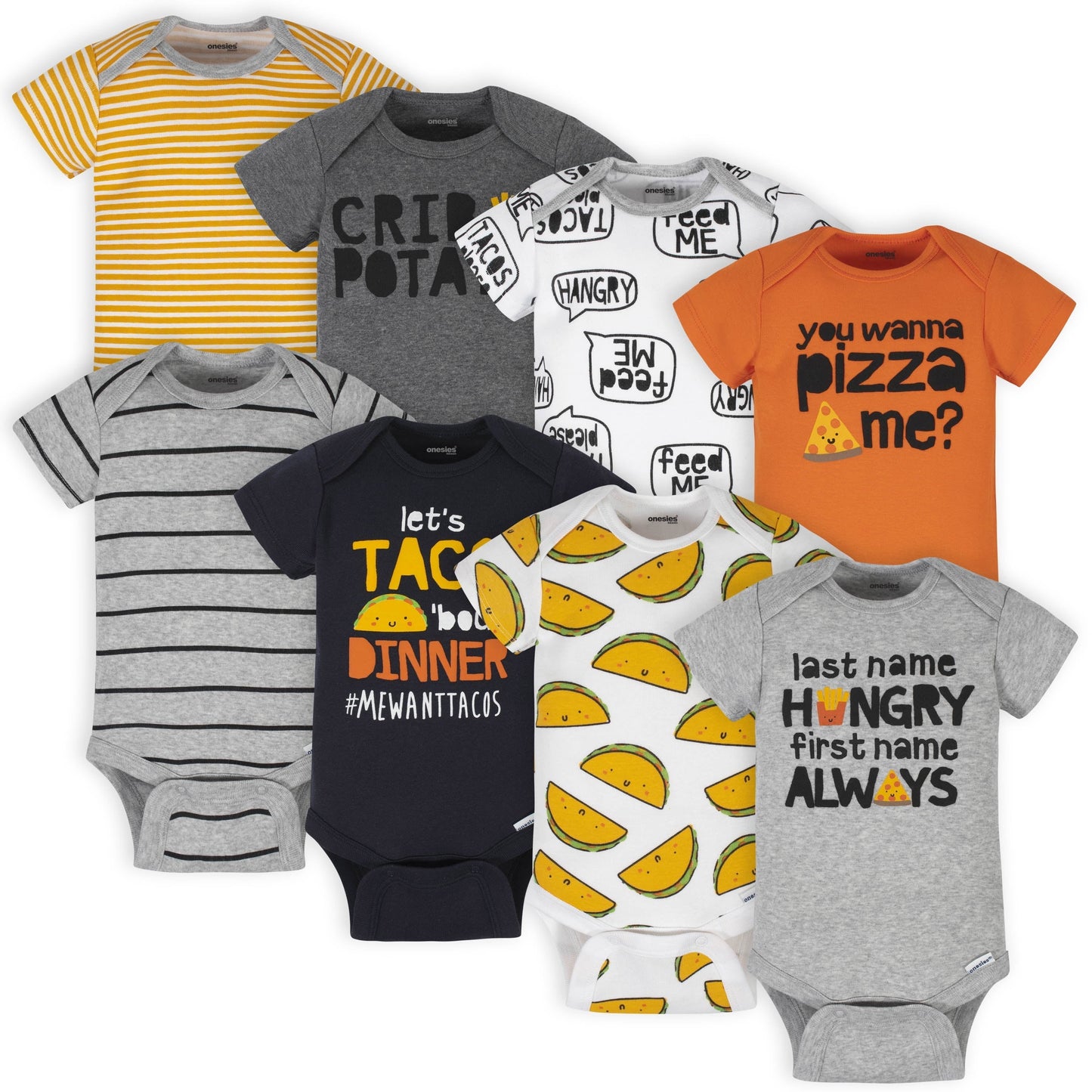 Brand Baby Boy Short Sleeve, 8-Pack, Sizes Newborn - 12 Months