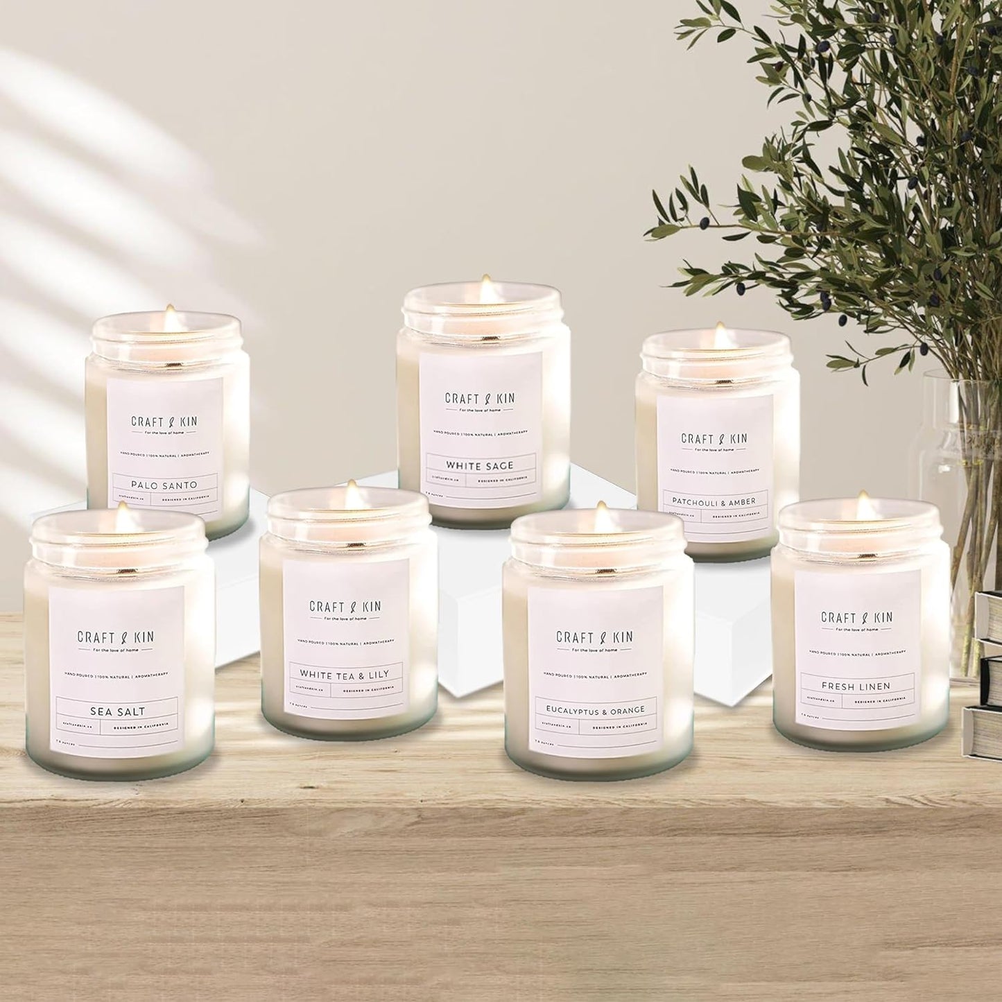 Patchouli & Amber Scented Candles 8 Oz 45 Hour Long Lasting Summer Candles | Wooden Wick Candles | Men Candles for Bedroom, All Natural Soy Candles Scented, Relaxing Aromatherapy Candles