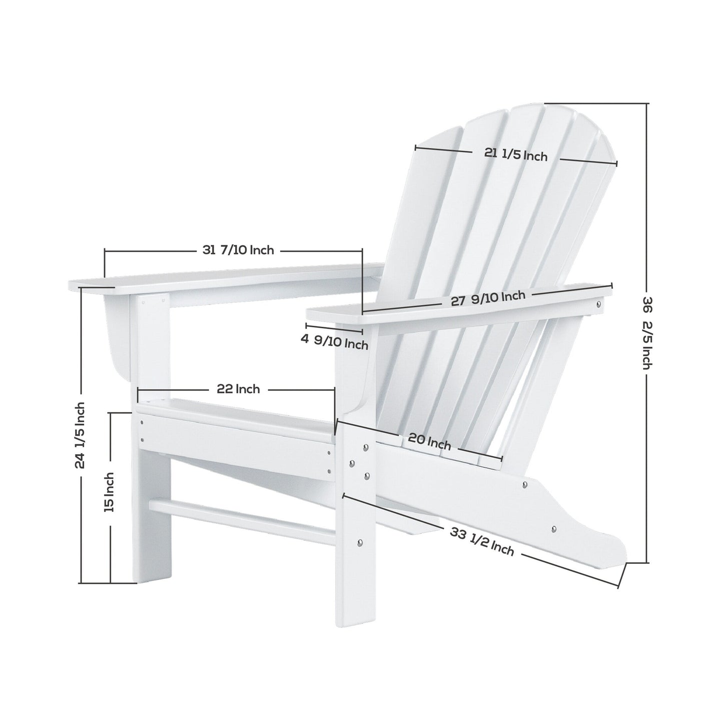 Altura Outdoor Eco-Friendly All Weather Poly Patio Adirondack Chair - Dark Brown