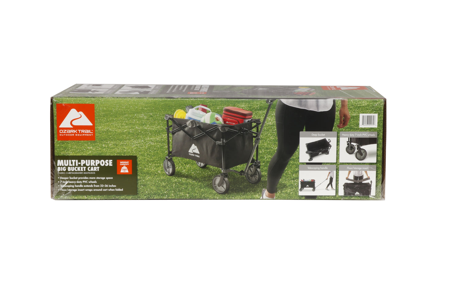 Multi-Purpose Big Bucket Cart, Black Wagon, Height 24"